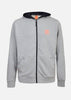 Blunt Hooded Zip Sweatshirt - Medium Misty Grey / Orange